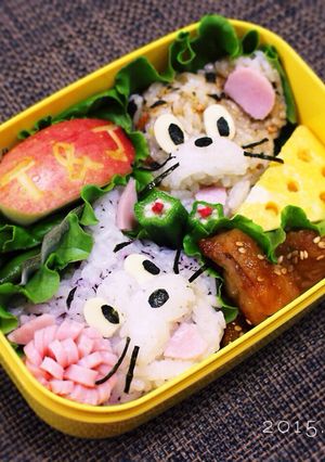 トムとジェリーとチーズ♡ キャラ弁-レシピのメイン写真