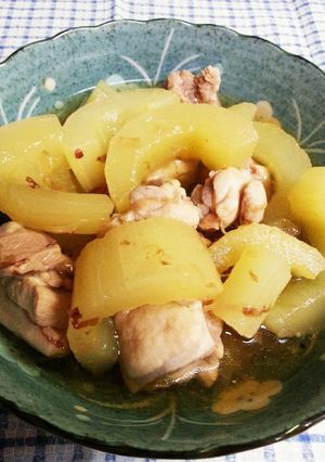 いたちきゅうりと鶏肉の煮物♪冬瓜でも！-レシピのメイン写真