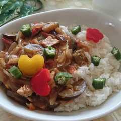 รูปของ 子供と作る♪レンジで夏野菜のツナカレー