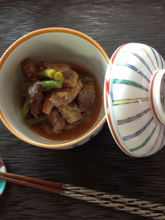 丹波しめじと牛すじ肉の煮物-レシピのメイン写真