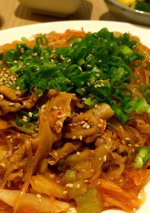 豚小間で！豚キム チャプチェ風炒め-レシピのメイン写真