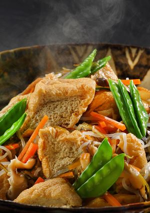 三春町三角揚げと切り昆布の煮物-レシピのメイン写真