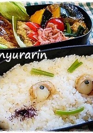 簡単キャラ弁☆ベビーホタテで目力-レシピのメイン写真
