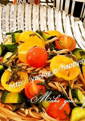 減塩レシピ・夏野菜de☆サラダ蕎麦-レシピのメイン写真