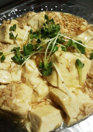 【簡単】豆腐と鶏ミンチあんかけ【麺つゆ】-レシピのメイン写真