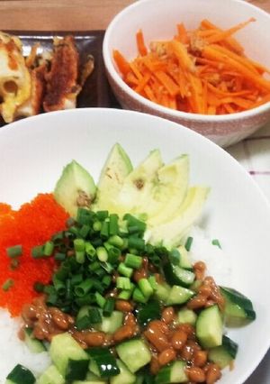簡単!節約!アボガドと納豆のさっぱり丼-レシピのメイン写真