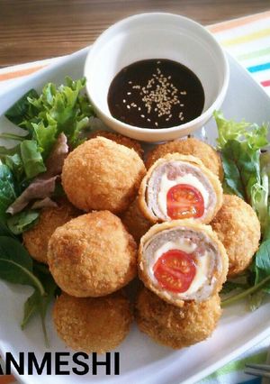 チーズトマト入り豚カツボール-レシピのメイン写真