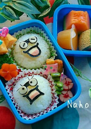 変顔ウィスパーの塩むすび❤キャラ弁-レシピのメイン写真