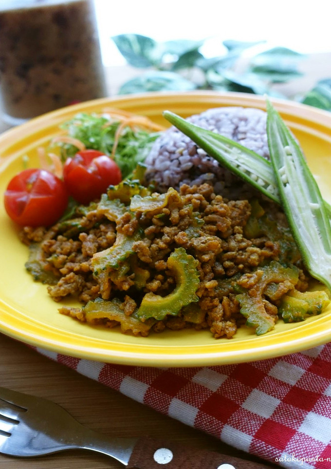 カフェ風♪ゴーヤのカレー炒めプレート♪-レシピのメイン写真