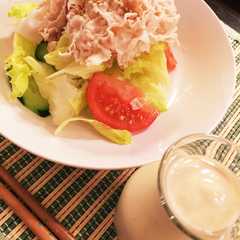 รูปของ 冷しゃぶに★ヘルシー豆腐ごまドレ♪