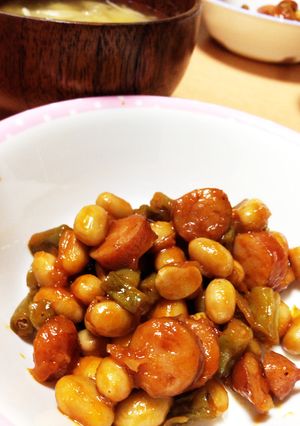ウインナーと水煮大豆の簡単ポークビーンズ-レシピのメイン写真