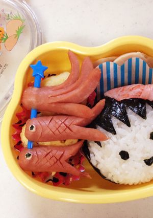 年中弁当4月末 鯉のぼり&おかっぱ娘-レシピのメイン写真