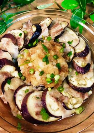 茄子と豚肉の重ね蒸し♡レンジでヘルシー！-レシピのメイン写真