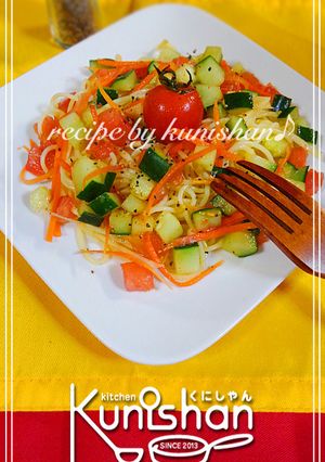 トマトと生姜のさっぱり冷製パスタ♪-レシピのメイン写真