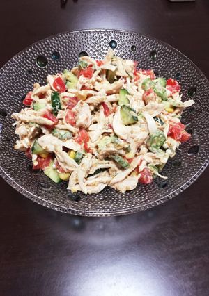 夏野菜とササミのまぜまぜサラダ-レシピのメイン写真