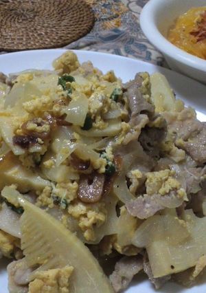 タイ風！？たけのこと豚肉の炒め物-レシピのメイン写真