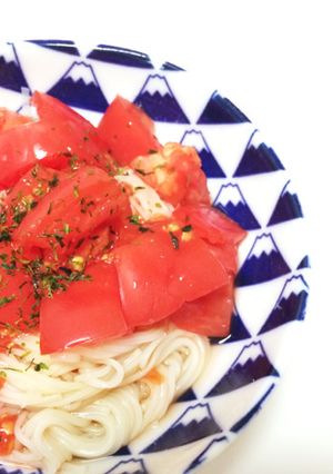 簡単！トマトとポン酢でさっぱり素麺-レシピのメイン写真