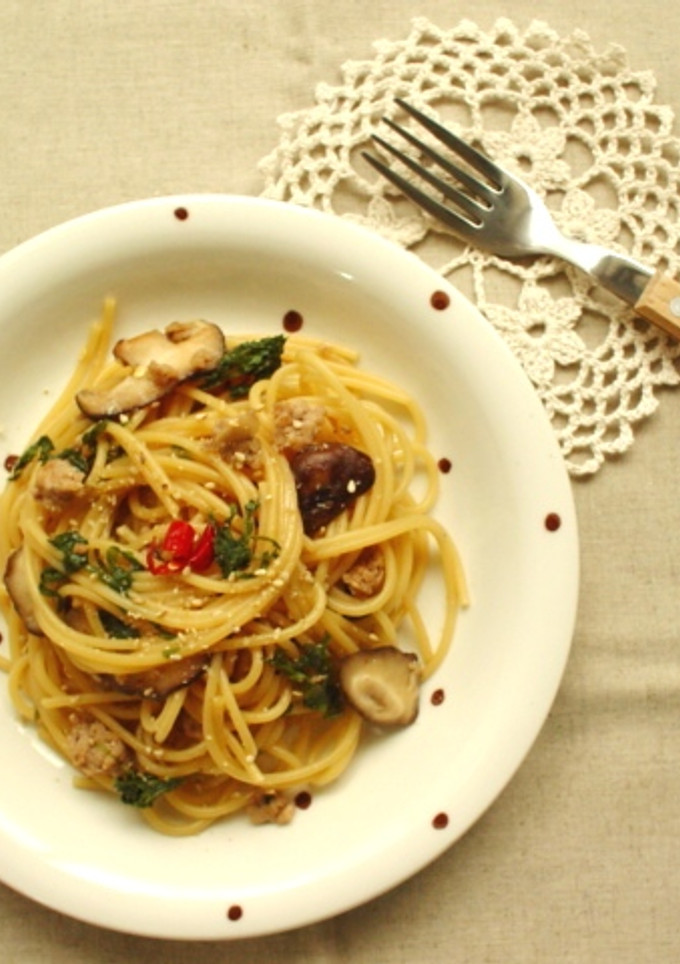 大葉にんにくしょうゆを使った和風パスタ-レシピのメイン写真