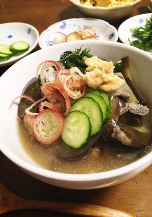 冷汁☆なすとうすあげの味噌汁で☆-レシピのメイン写真