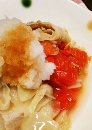 大根おろしでキャベツともやしの豚重ね蒸し-レシピのメイン写真