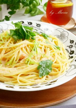 明太子と三つ葉のバターじょうゆスパゲティ-レシピのメイン写真