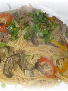 焼肉のタレで☆牛肉となすのパスタ-レシピのメイン写真