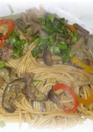 焼肉のタレで☆牛肉となすのパスタ-レシピのメイン写真