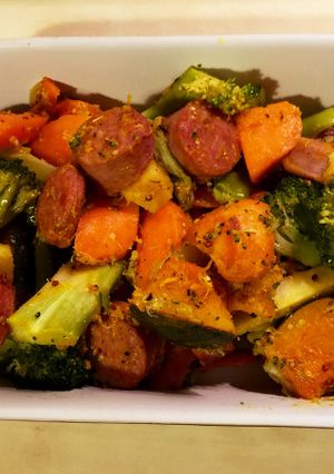 ソーセージと野菜のオーブン焼き-レシピのメイン写真