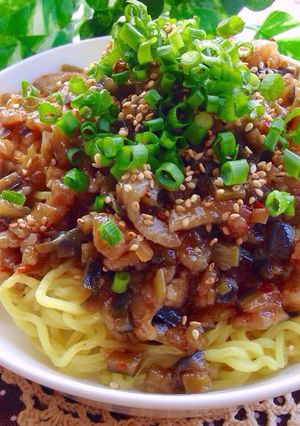 豚バラ&茄子のピリ辛あんかけ麺♡-レシピのメイン写真