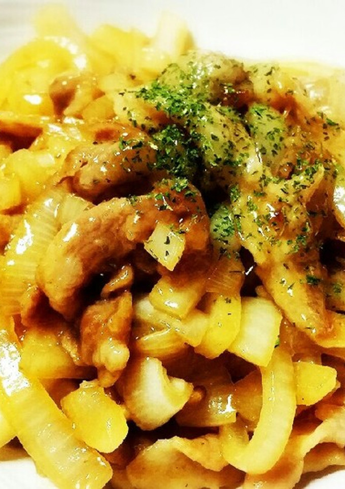 簡単！とろとろ！玉ねぎと豚肉の甘辛炒め！-レシピのメイン写真