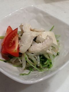 豆苗・もやし・ささみのサラダ-レシピのメイン写真