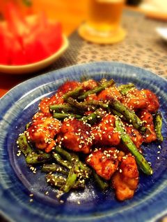 韓国風★鶏肉とインゲンの甘辛炒め-レシピのメイン写真