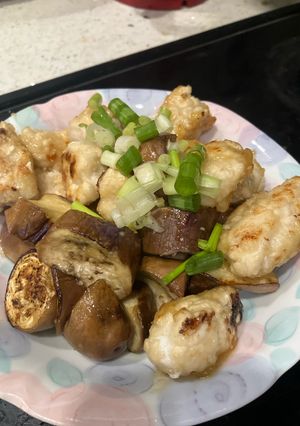 鳥ミンチと茄子の甘酢炒め-レシピのメイン写真