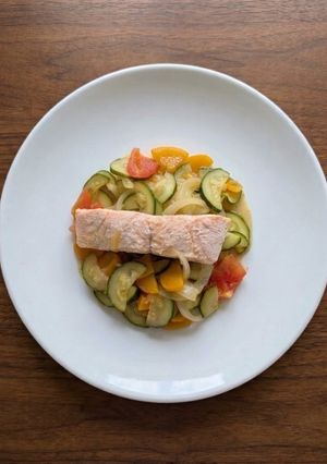 茹で鮭と野菜のトマトソースがけ-レシピのメイン写真