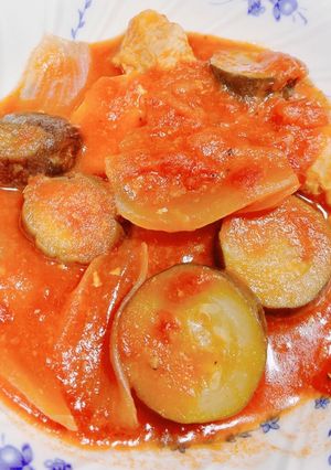 夏野菜が美味しい!簡単鶏肉のトマト煮込み-レシピのメイン写真