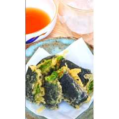 รูปของ わさびでピリッとオクラの磯辺揚げ