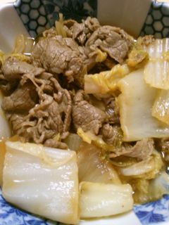 すき焼き風! 牛肉と 白菜の 和風炒め!-レシピのメイン写真