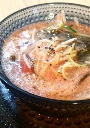 酸味ですっきり！もずく酢のガスパチョ風-レシピのメイン写真