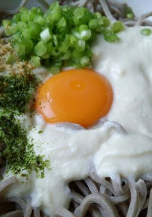 お豆腐で冷やし月見蕎麦*ひとりランチにも-レシピのメイン写真