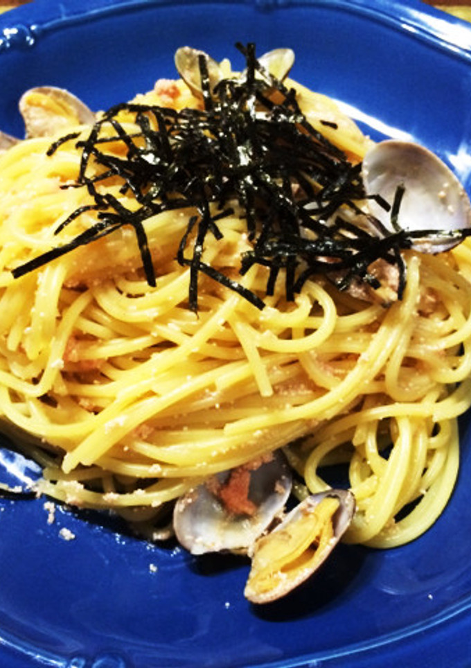 あさりの酒蒸しの残り汁で明太あさりパスタ-レシピのメイン写真