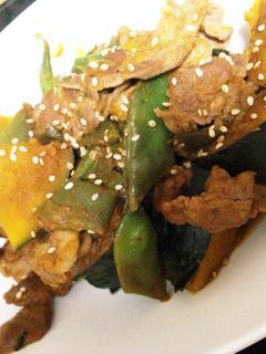 カボチャと豚肉の焼肉のタレ炒め-レシピのメイン写真