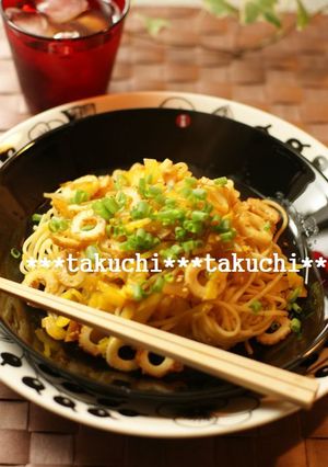 ちくわとたくあんのポン酢焼きそば-レシピのメイン写真