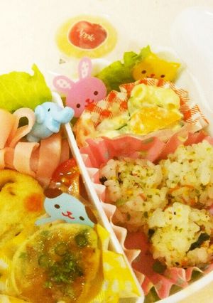 お弁当の一品☆ハムとインゲンのお好み焼き-レシピのメイン写真
