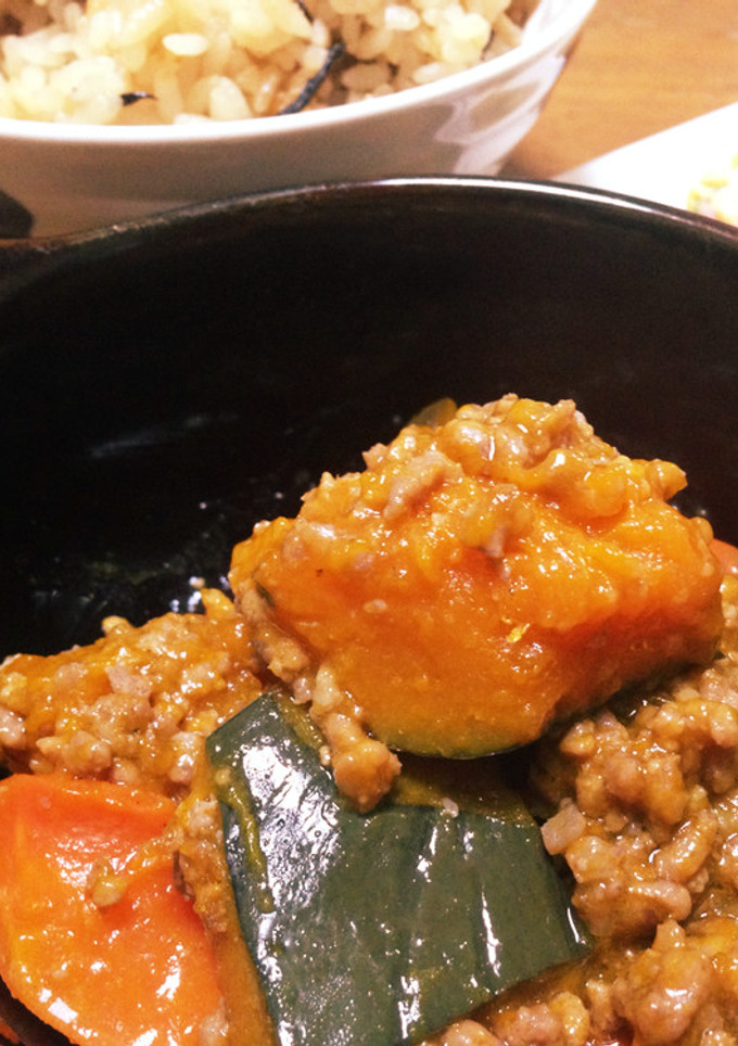 時短！簡単やわらかかぼちゃのそぼろ煮-レシピのメイン写真