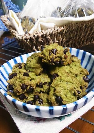 バター不使用・抹茶チョコチップクッキー-レシピのメイン写真