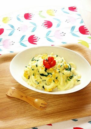 ★幼児食★コーンカルボナーラうどん-レシピのメイン写真