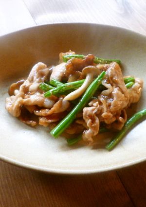 豚こまとインゲンの甘辛炒め♪-レシピのメイン写真