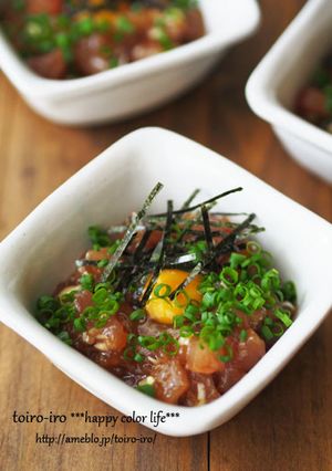 おつまみや丼にオススメ！マグロのユッケ-レシピのメイン写真