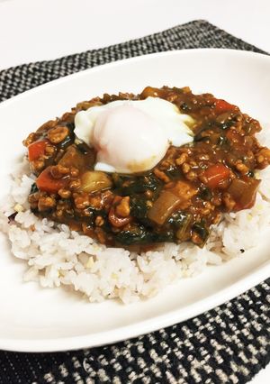 簡単♪小松菜と鶏挽き肉のキーマカレー☆-レシピのメイン写真