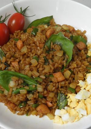 簡単！バジル入りカレーチャーハン-レシピのメイン写真